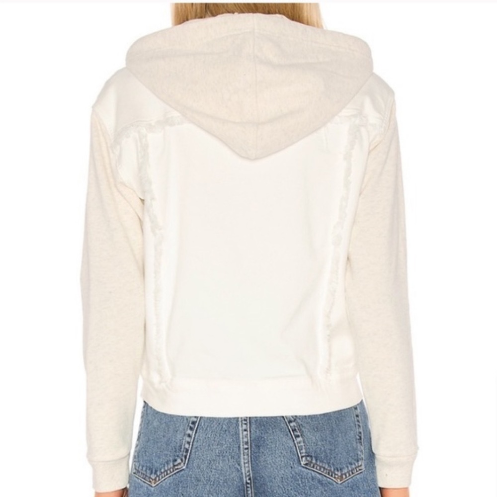 NWOT Splendid Jesse Mix Media Hooded Jacket Off White Size Small - Picture 3 of 13
